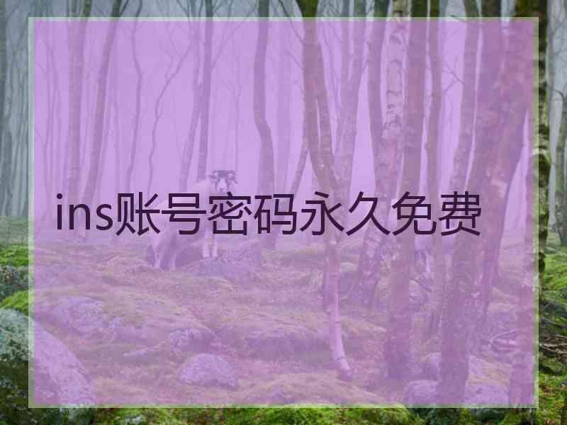 ins账号密码永久免费