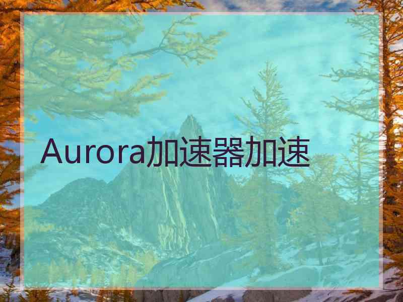 Aurora加速器加速