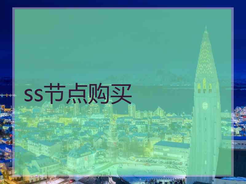 ss节点购买