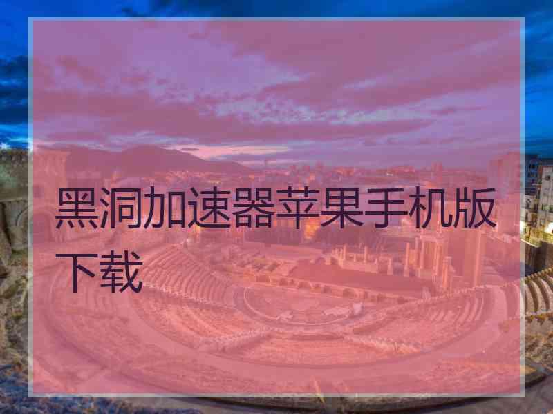 黑洞加速器苹果手机版下载