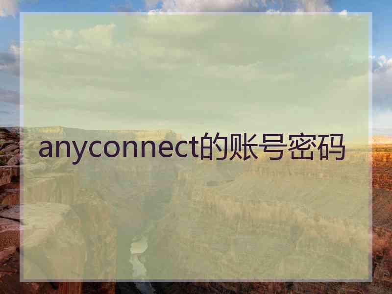 anyconnect的账号密码