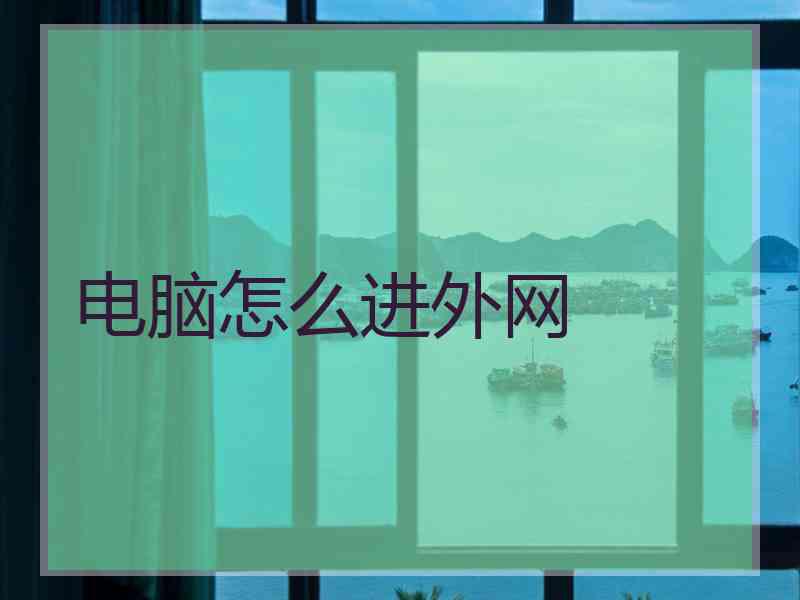 电脑怎么进外网