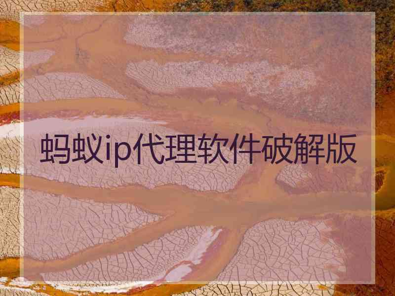 蚂蚁ip代理软件破解版