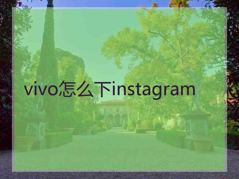 vivo怎么下instagram