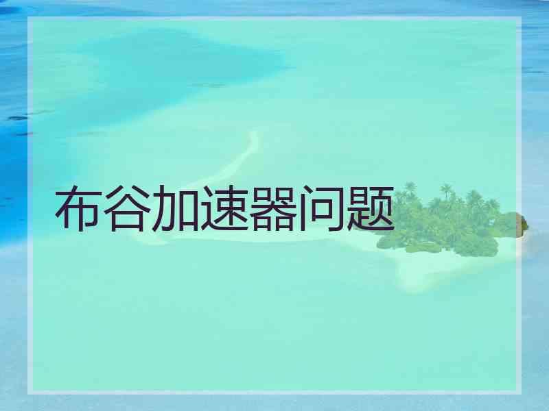 布谷加速器问题
