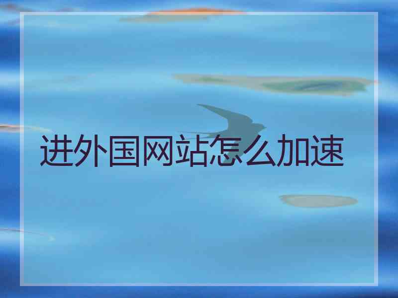 进外国网站怎么加速